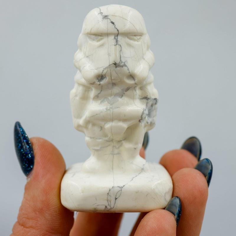 White Howlite Star Wars Storm Trooper Carving-Nature's Treasures