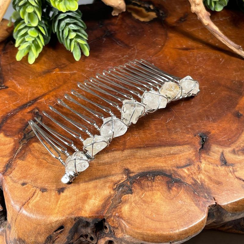 Wire Wrap Rough Stone Hair Barrette || Hair Accessories-Nature's Treasures