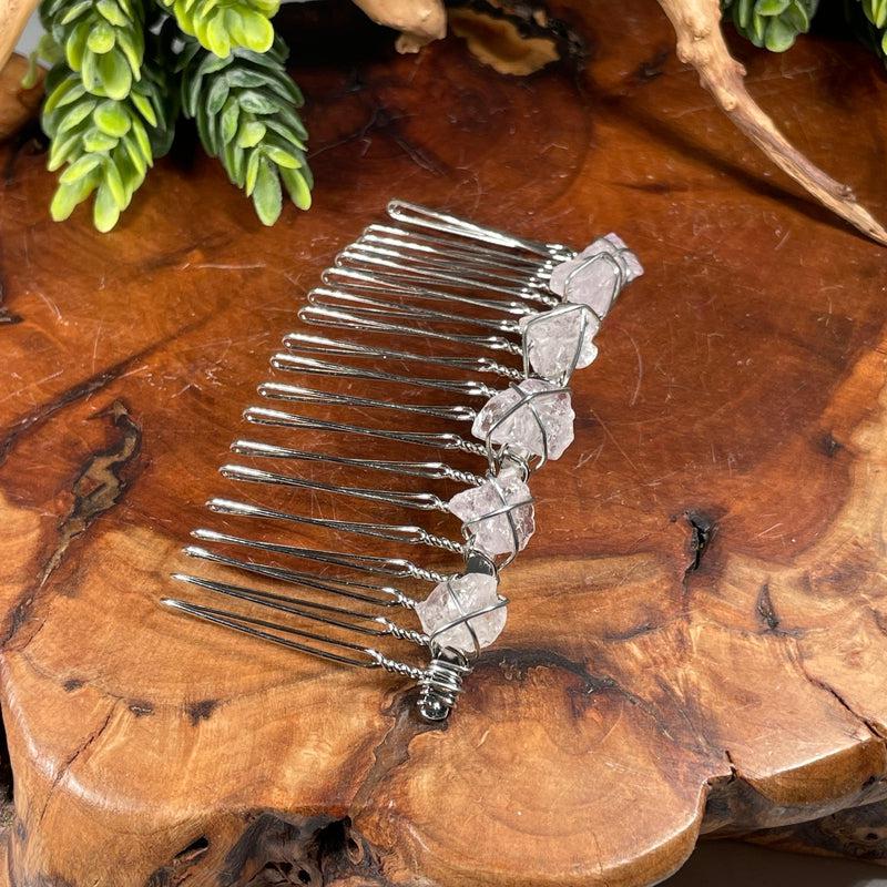 Wire Wrap Rough Stone Hair Barrette || Hair Accessories-Nature's Treasures