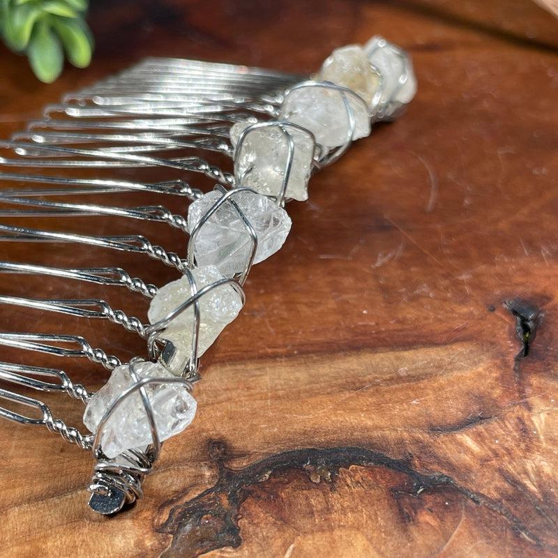 Wire Wrap Rough Stone Hair Barrette || Hair Accessories-Nature's Treasures