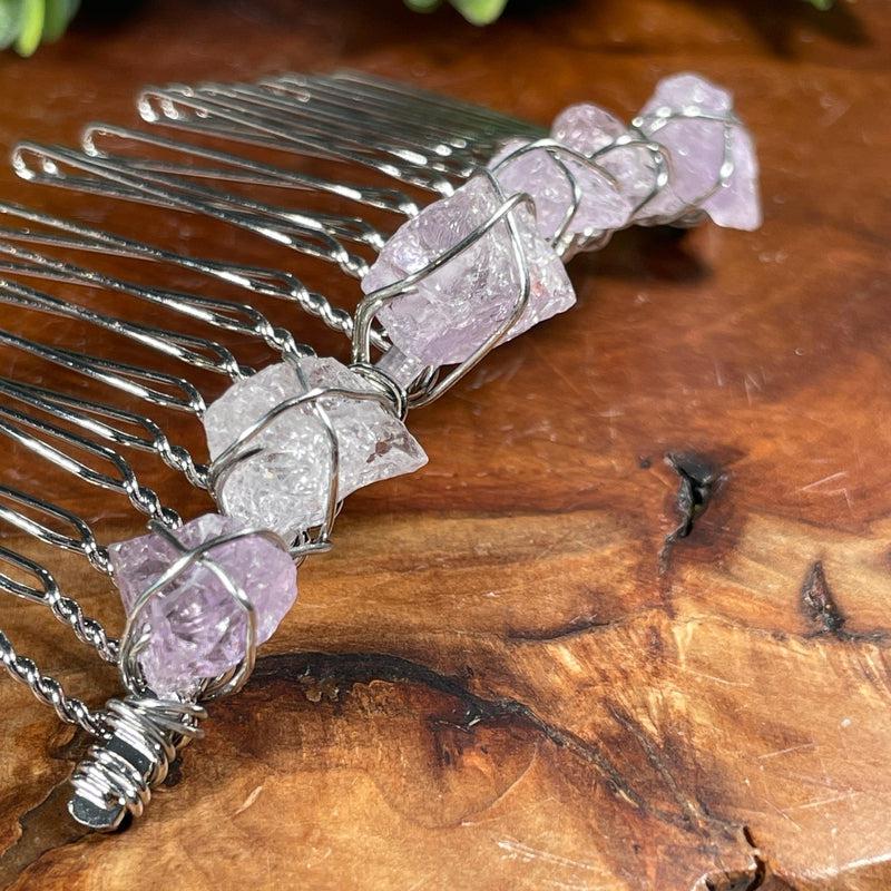 Wire Wrap Rough Stone Hair Barrette || Hair Accessories-Nature's Treasures