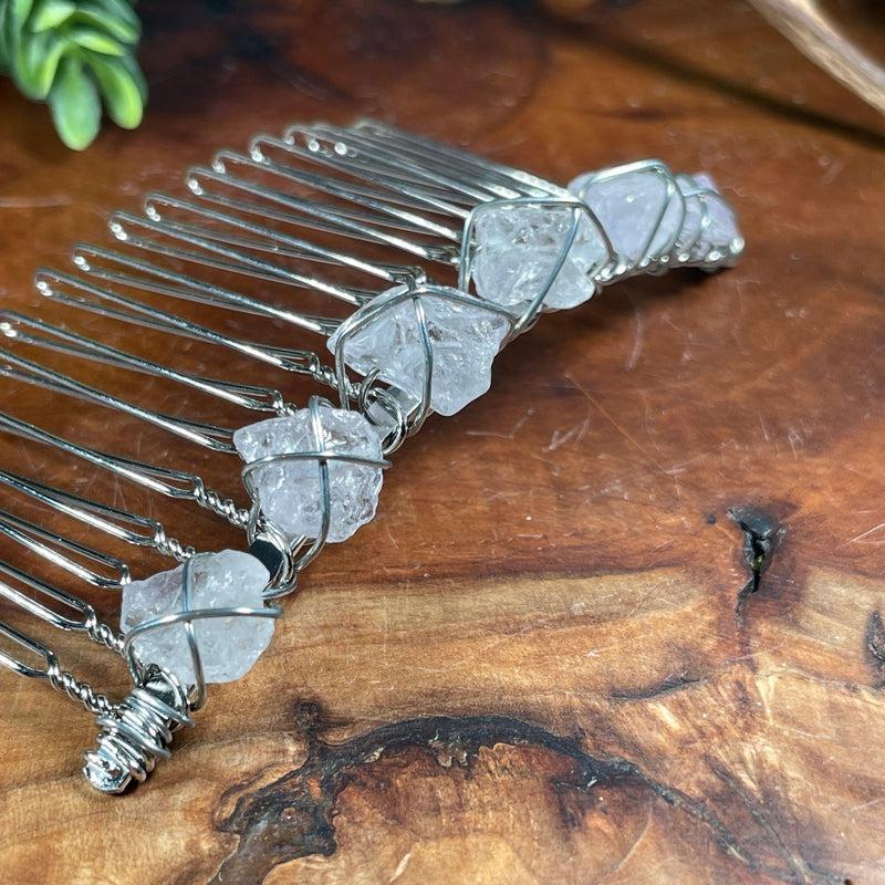 Wire Wrap Rough Stone Hair Barrette || Hair Accessories-Nature's Treasures