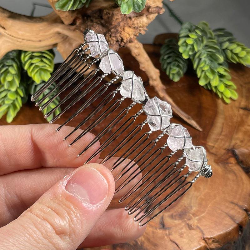 Wire Wrap Rough Stone Hair Barrette || Hair Accessories-Nature's Treasures
