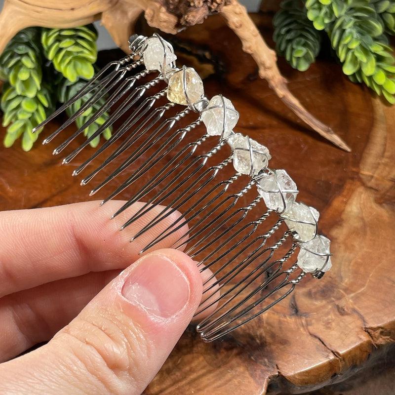 Wire Wrap Rough Stone Hair Barrette || Hair Accessories-Nature's Treasures