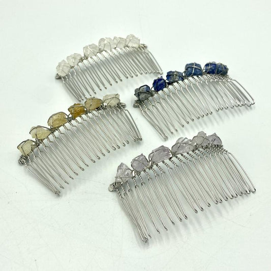 Wire Wrap Rough Stone Hair Barrette || Hair Accessories-Nature's Treasures