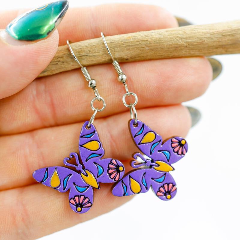 Wooden Butterfly Earrings || Trunk Show-Nature's Treasures