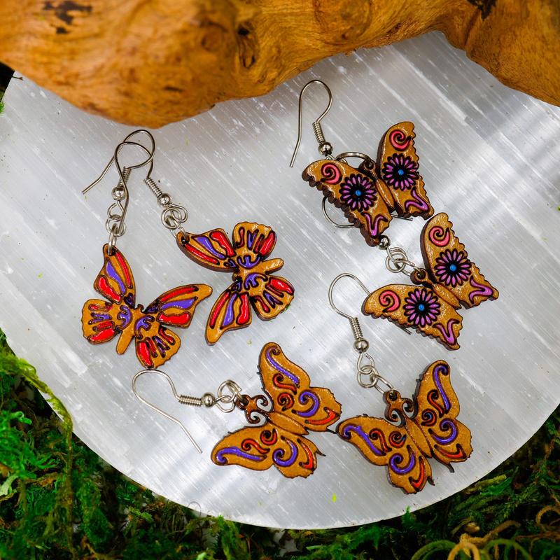Wooden Butterfly Earrings || Trunk Show-Nature's Treasures