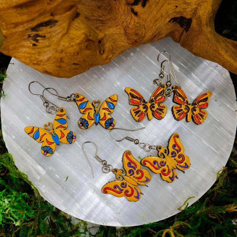 Wooden Butterfly Earrings || Trunk Show-Nature's Treasures