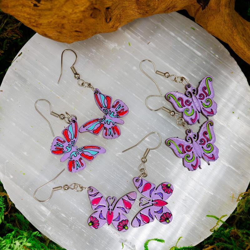 Wooden Butterfly Earrings || Trunk Show-Nature's Treasures