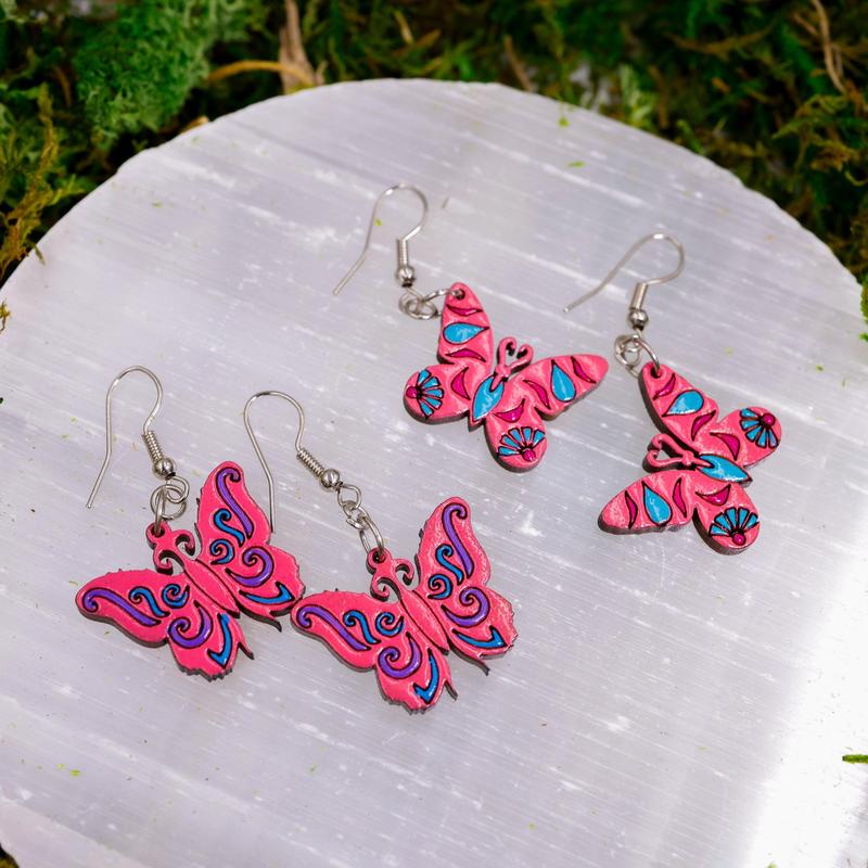 Wooden Butterfly Earrings || Trunk Show-Nature's Treasures
