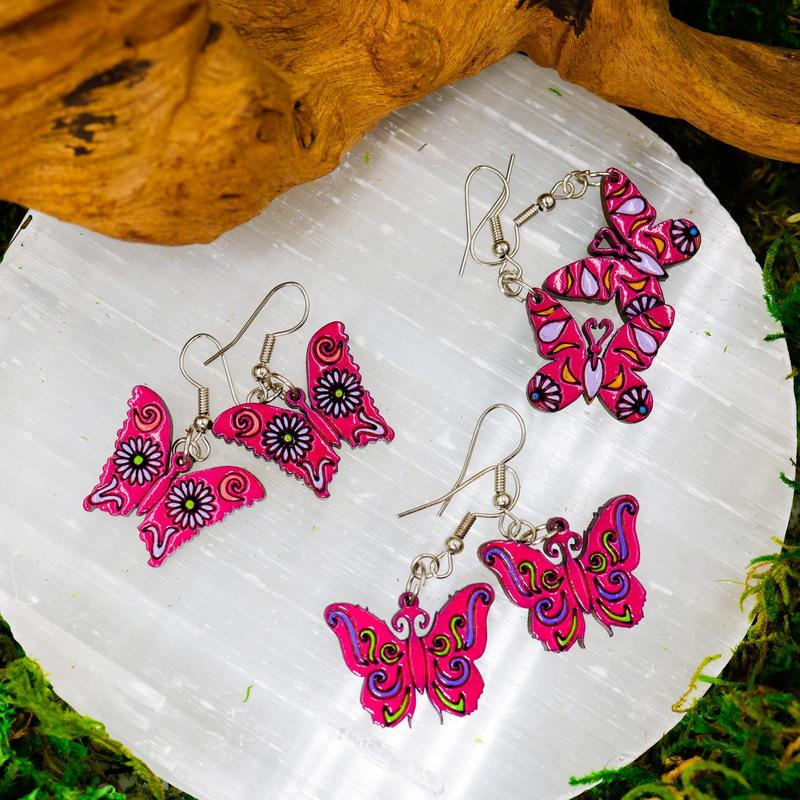 Wooden Butterfly Earrings || Trunk Show-Nature's Treasures