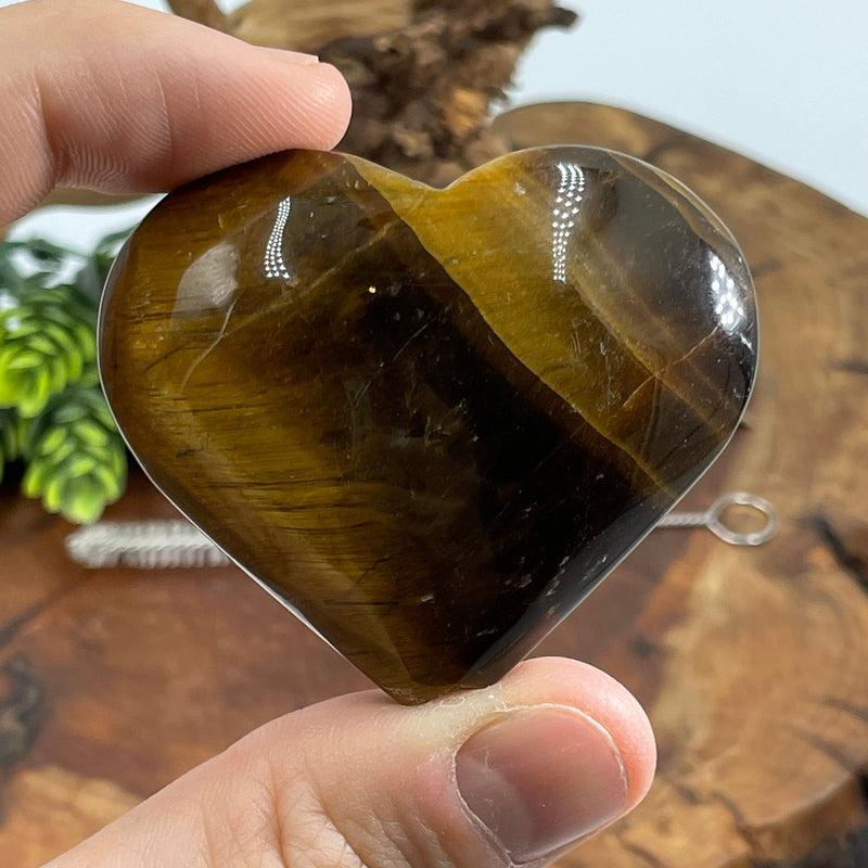 Yellow Tiger's Eye One-Hitter Heart Pipe-Nature's Treasures