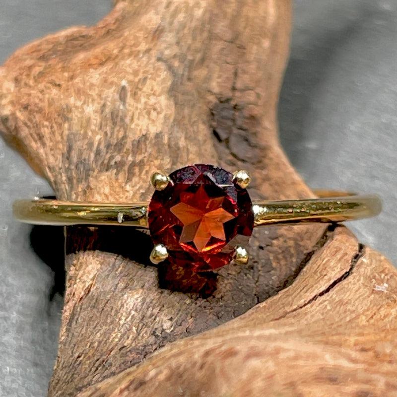 14k Vermeil Yellow Gold Red Garnet Rings || Sri Lanka-Nature's Treasures