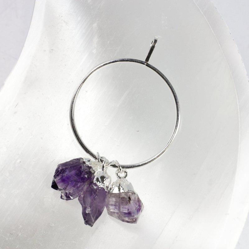 3 Amethyst Point On Ring Pendant-Nature's Treasures
