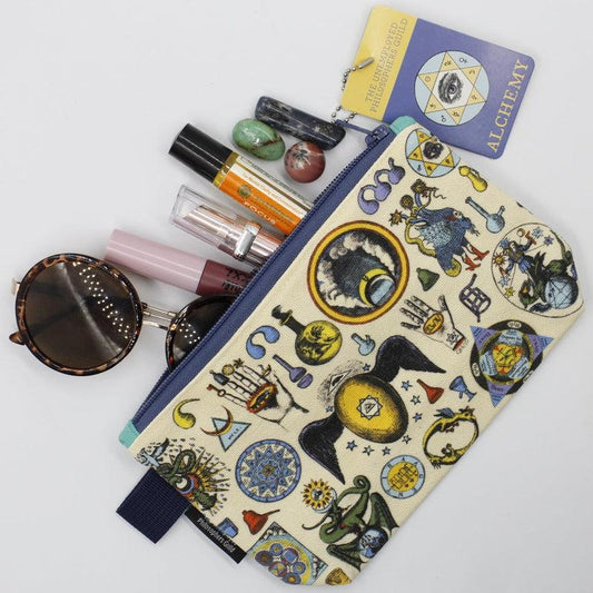 Alchemy Symbol Zippered Accessory Pouch Bag-Nature's Treasures