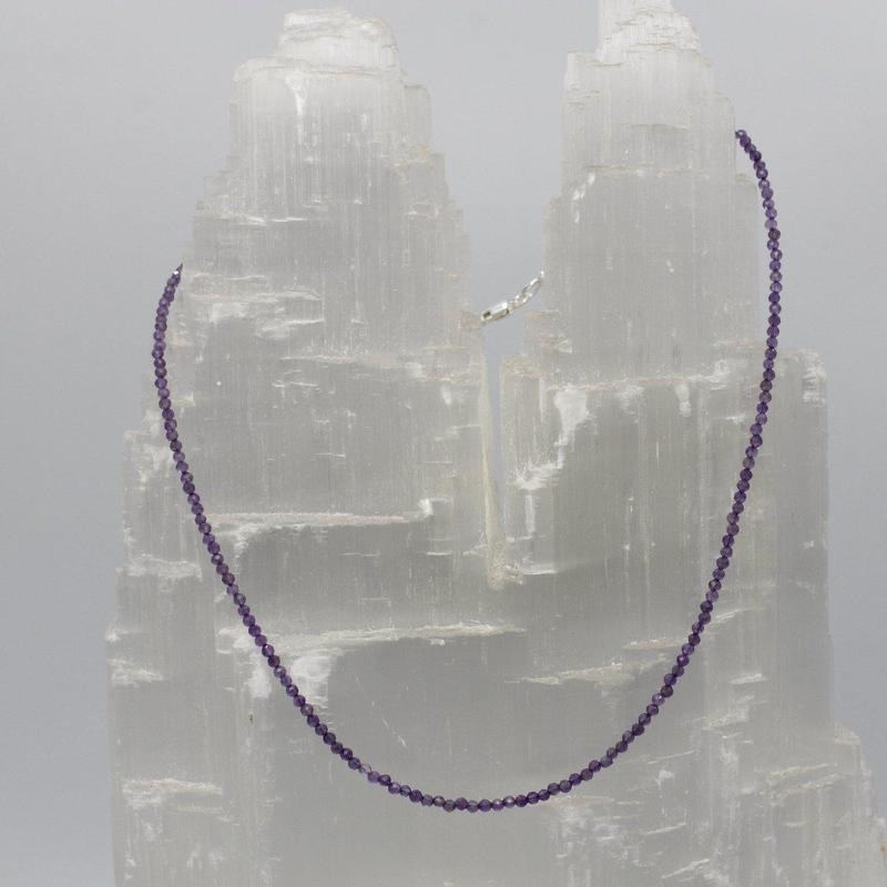 Amethyst Dainty Faceted Necklace || .925 Sterling Silver-Nature's Treasures
