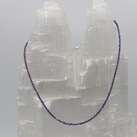 Amethyst Dainty Faceted Necklace || .925 Sterling Silver-Nature's Treasures