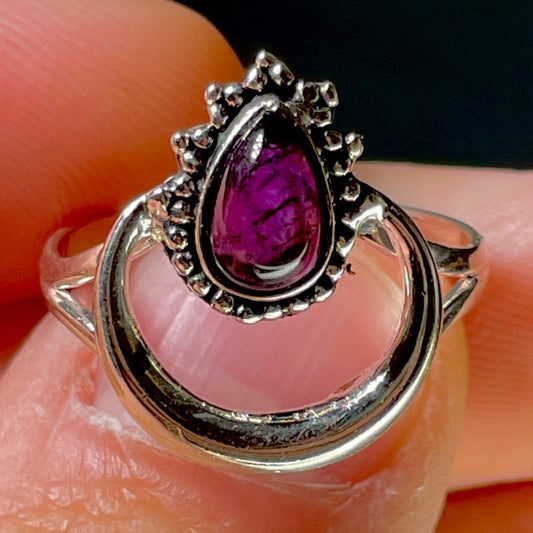 Amethyst Floating Teardrop Ring || .925 Sterling Silver || Mexico-Nature's Treasures