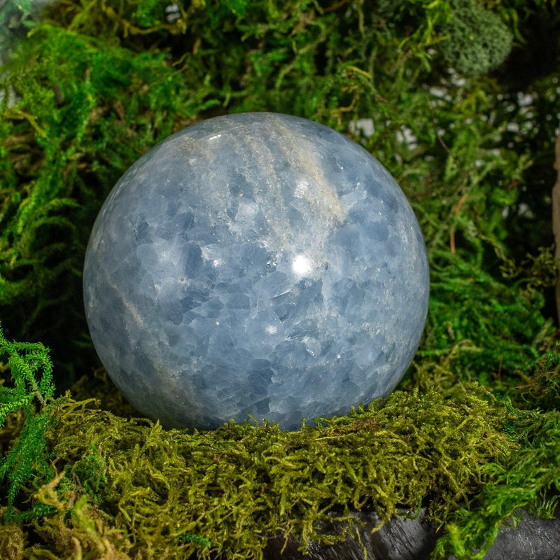 Angelic Lush Blue Calcite Spheres || Anxiety And Stress Reliever, Clairvoyant Enhancer || Madagascar-Nature's Treasures