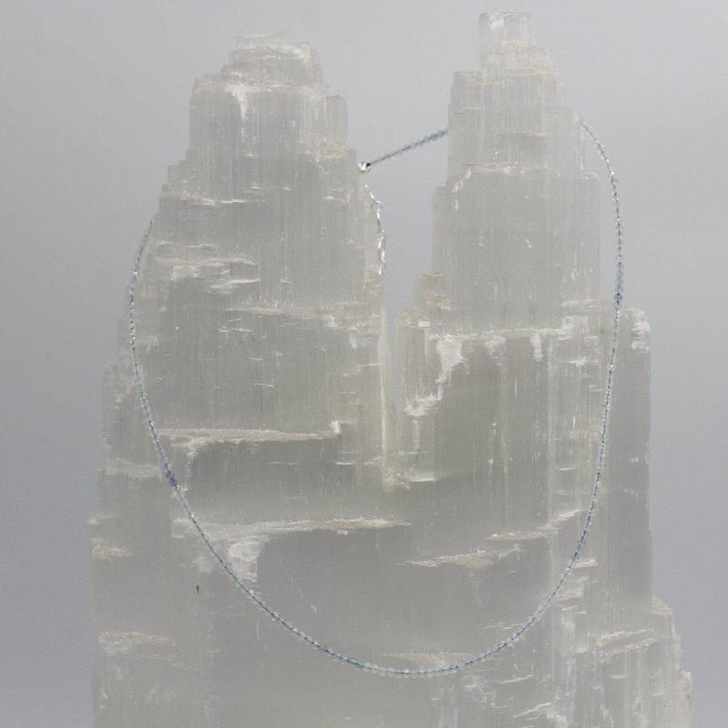 Aquamarine Dainty Faceted Necklace || .925 Sterling Silver-Nature's Treasures