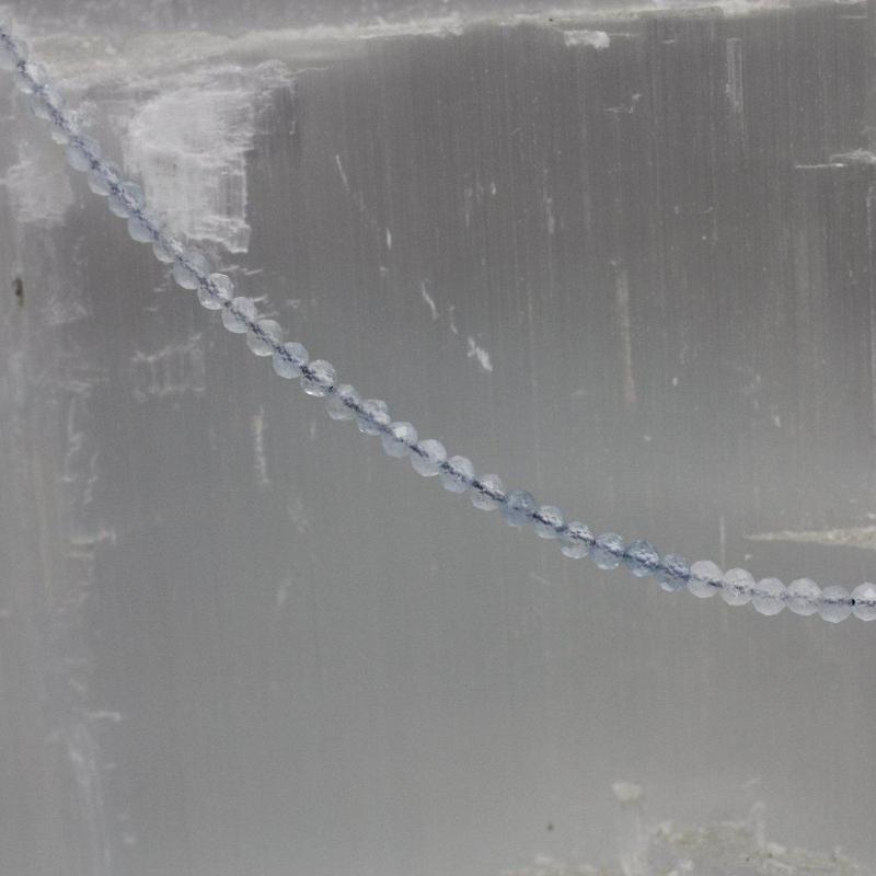 Aquamarine Dainty Faceted Necklace || .925 Sterling Silver-Nature's Treasures