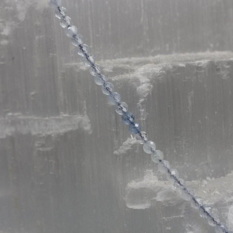 Aquamarine Dainty Faceted Necklace || .925 Sterling Silver-Nature's Treasures