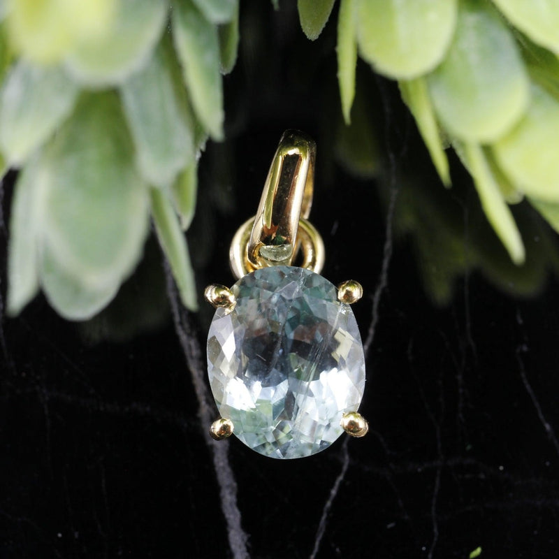 Aquamarine Faceted Pendants | 14k Vermeil Gold | Pakistan-Nature's Treasures