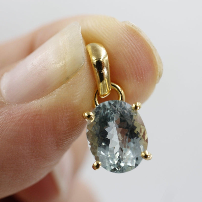 Aquamarine Faceted Pendants | 14k Vermeil Gold | Pakistan-Nature's Treasures