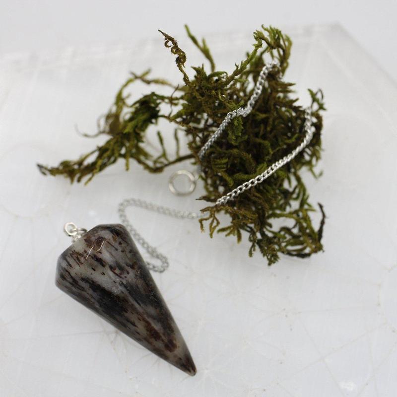 Astrophyllite Cone Pendulum Russia || .925 Sterling Silver-Nature's Treasures