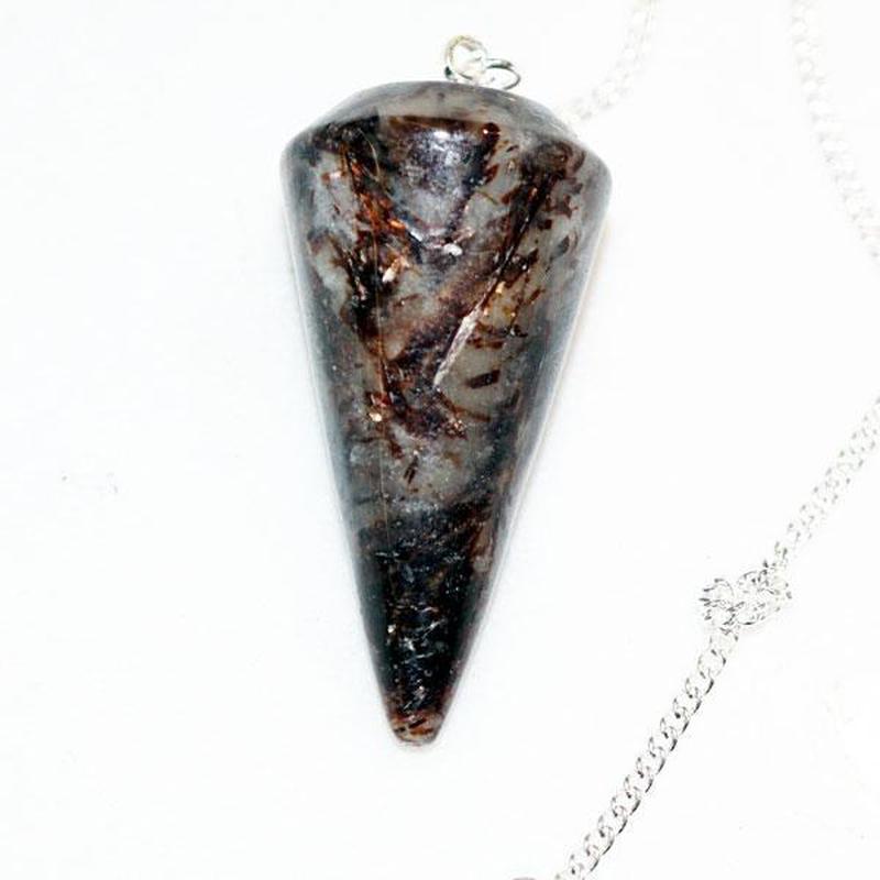 Astrophyllite Cone Pendulum Russia || .925 Sterling Silver-Nature's Treasures