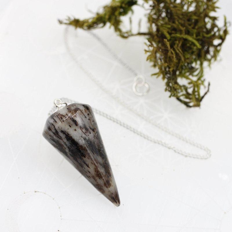 Astrophyllite Cone Pendulum Russia || .925 Sterling Silver-Nature's Treasures