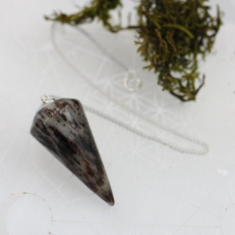 Astrophyllite Cone Pendulum Russia || .925 Sterling Silver-Nature's Treasures