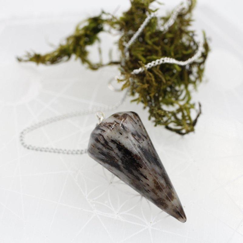 Astrophyllite Cone Pendulum Russia || .925 Sterling Silver-Nature's Treasures
