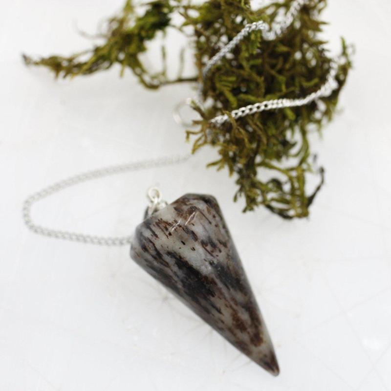 Astrophyllite Cone Pendulum Russia || .925 Sterling Silver-Nature's Treasures