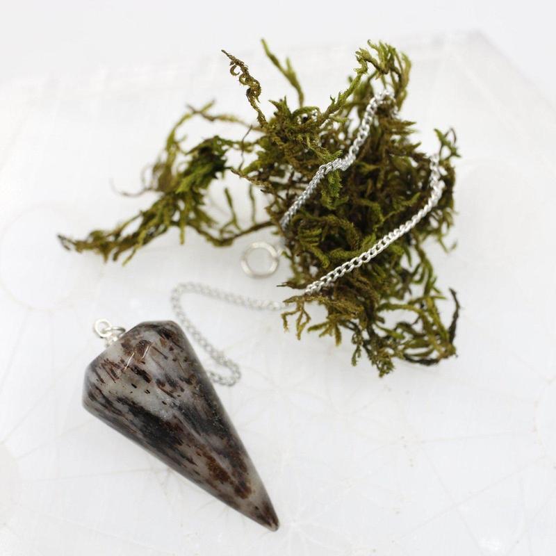 Astrophyllite Cone Pendulum Russia || .925 Sterling Silver-Nature's Treasures