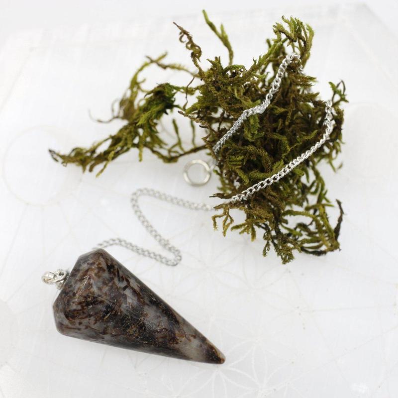 Astrophyllite Cone Pendulum Russia || .925 Sterling Silver-Nature's Treasures