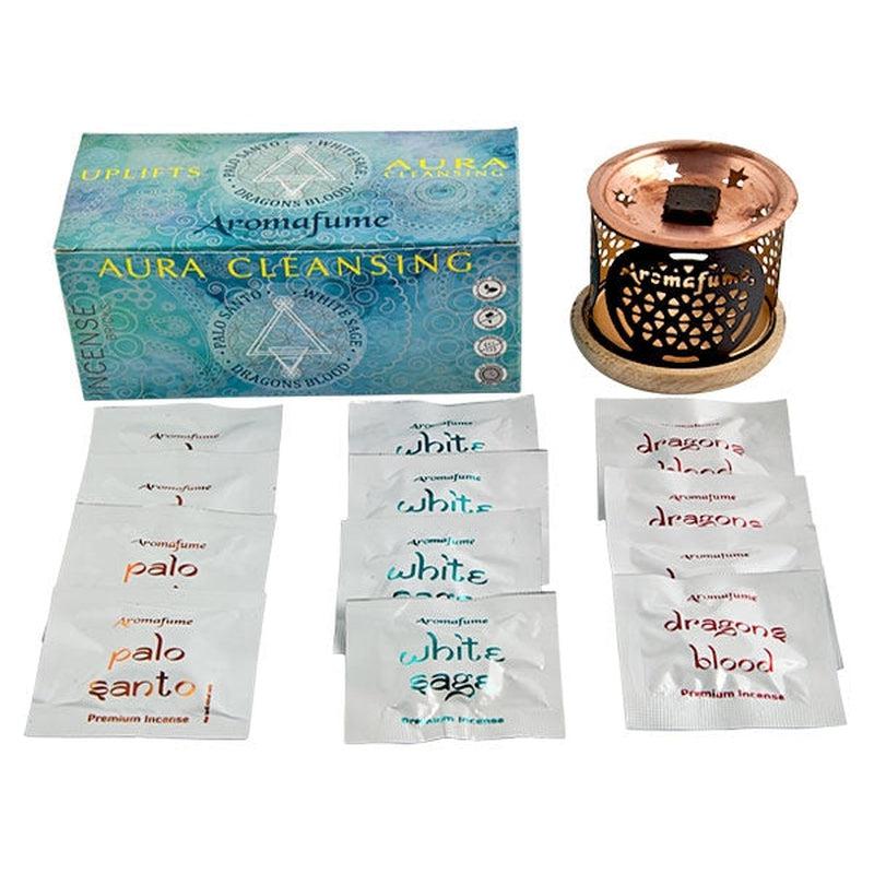 Aura Cleansing Incense Resin Brick Set with Burner-Nature's Treasures