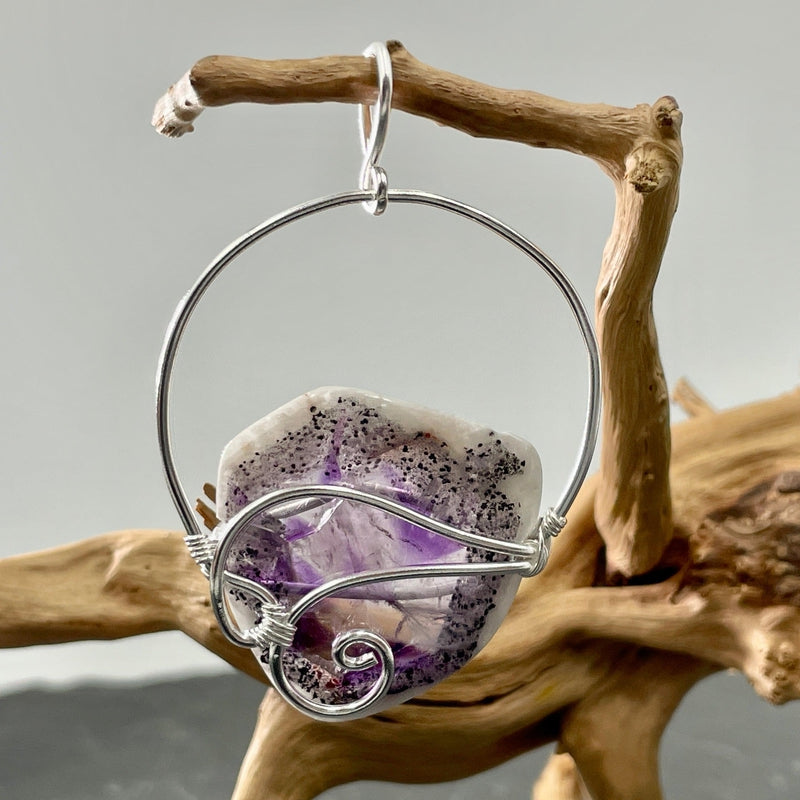 Auralite-23 Amethyst Wire Wrapped Pendant | .925 Sterling Silver-Nature's Treasures