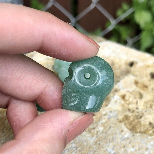 Aventurine Skull Drilled Pendant - Mini-Nature's Treasures