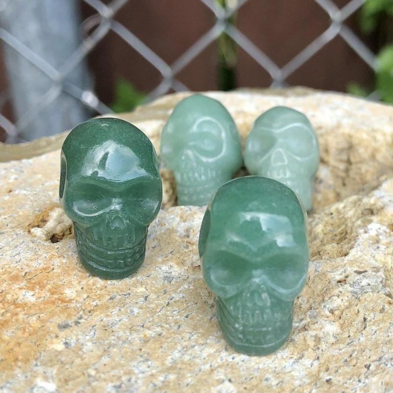 Aventurine Skull Drilled Pendant - Mini-Nature's Treasures