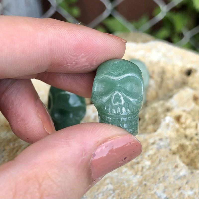 Aventurine Skull Pendant - Mini-Nature's Treasures