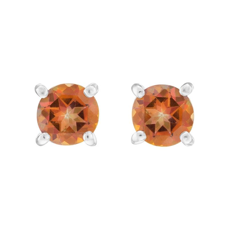 Azotic Ecstasy Topaz Faceted Crystal Stud Earrings | .925 Sterling Silver-Nature's Treasures