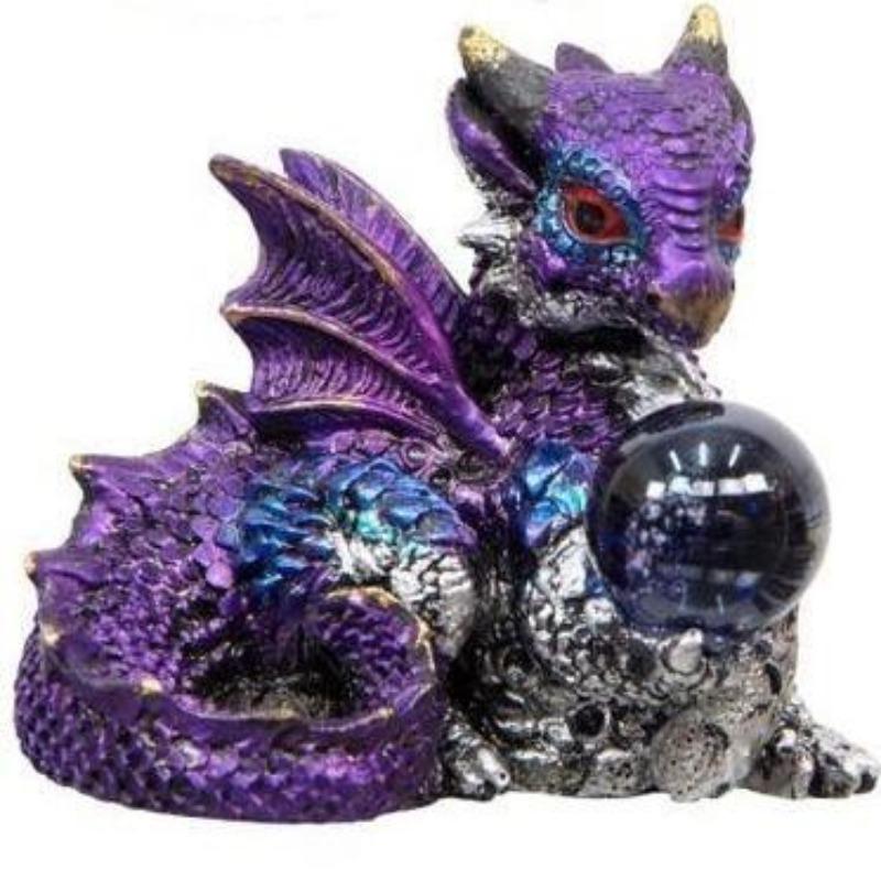 Baby Dragon Figurine with Sphere || New Beginnings, Protection, Strength-Nature's Treasures
