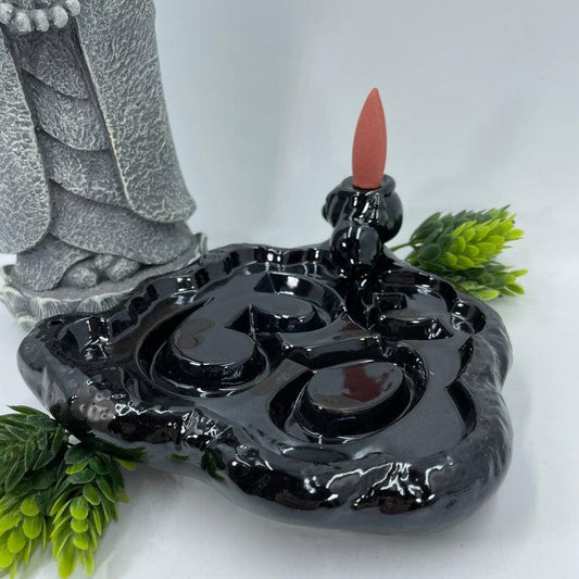 Backflow Incense Burner || Ceramic || Om Symbol-Nature's Treasures