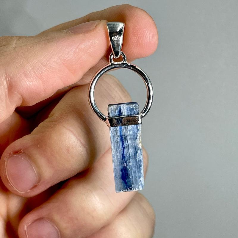 Balancing Blue Kyanite Crystal Shard Pendant | .925 Sterling Silver | Brazil-Nature's Treasures