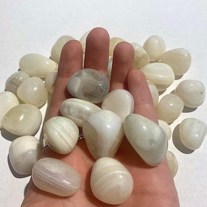 Banded White Agate Tumble Stone