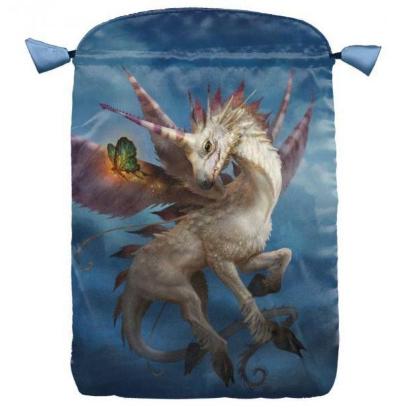"Barbieri Unicorn Oracle Bag" Dupion Silk Drawstring Accessory Bag-Nature's Treasures