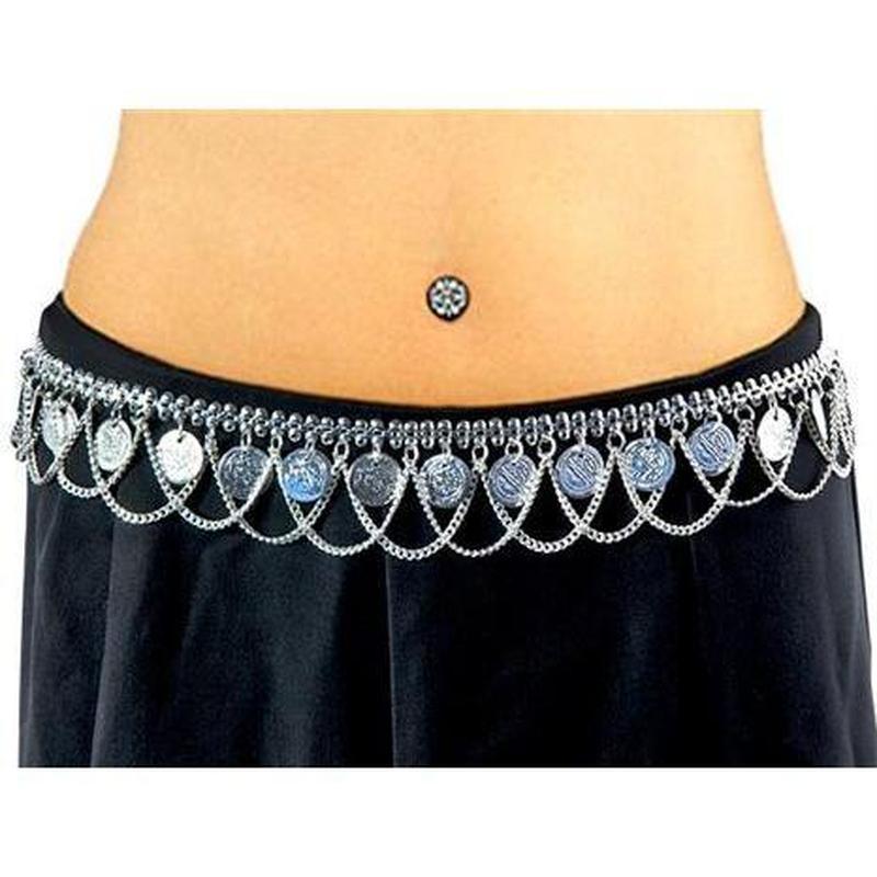 Belly Dance Coins Belt Silver Tone-Nature's Treasures