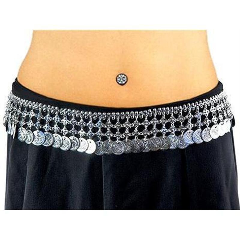 Belly Dance Coins Belt Silver Tone