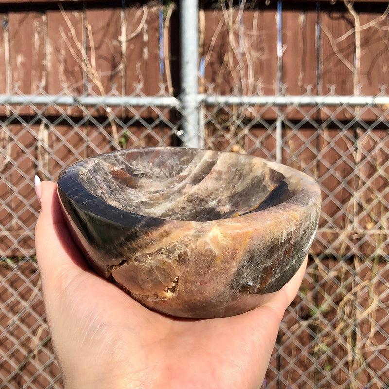 Black Moonstone Bowl || Healing, Protection, Grounding || Madagascar-Nature's Treasures